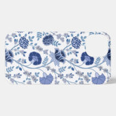 Jacobean Floral Big Pattern Blues op wit iPhone Hoesje (Achterkant horizontaal)