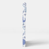 Jacobean Floral Big Pattern Blues op wit iPhone Hoesje (Rechterkant)
