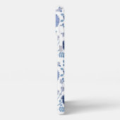Jacobean Floral Big Pattern Blues op wit iPhone Hoesje (Linkerkant)