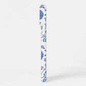 Jacobean Floral Big Pattern Blues op wit iPhone Hoesje (Linkerkant)