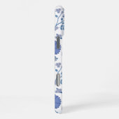 Jacobean Floral Big Pattern Blues op wit iPhone Hoesje (Rechterkant)