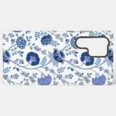 Jacobean Floral Big Pattern Blues op wit Samsung Galaxy Hoesje (Achterkant horizontaal)