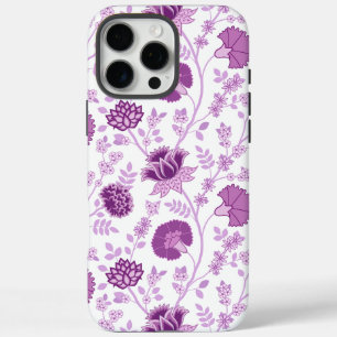 Jacobean Floral Big Pattern Pinks op wit iPhone 16 Pro Max Hoesje