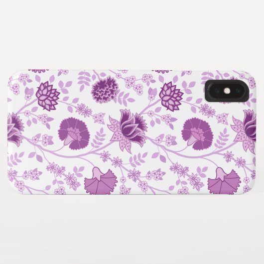 Jacobean Floral Big Pattern Pinks op wit Case-Mate iPhone Case (Achterkant (horizontaal))