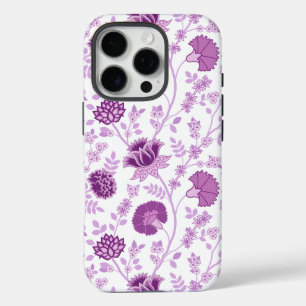 Jacobean Floral Big Pattern Pinks op wit iPhone 16 Pro Hoesje