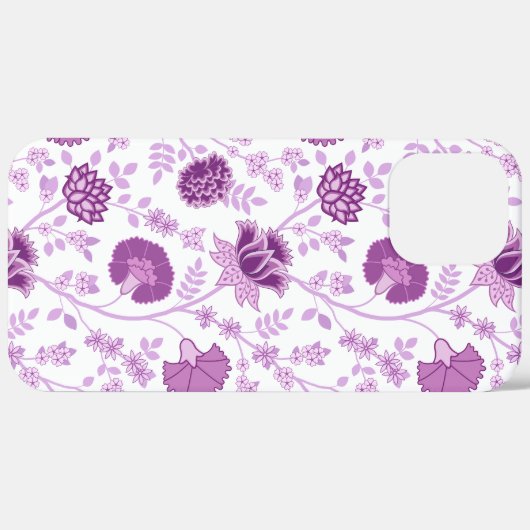 Jacobean Floral Big Pattern Pinks op wit Case-Mate iPhone Case (Achterkant (horizontaal))