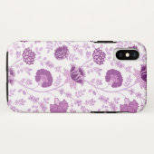Jacobean Floral Big Pattern Pinks op wit Case-Mate iPhone Case (Achterkant (horizontaal))