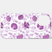 Jacobean Floral Big Pattern Pinks op wit Case-Mate iPhone Case (Achterkant (horizontaal))