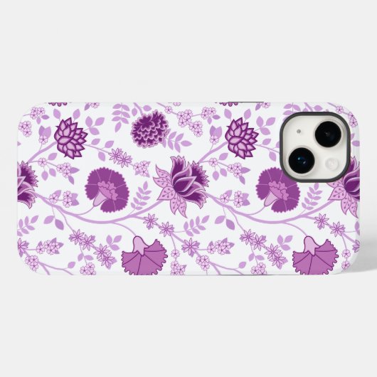 Jacobean Floral Big Pattern Pinks op wit Case-Mate iPhone Case (Achterkant (horizontaal))