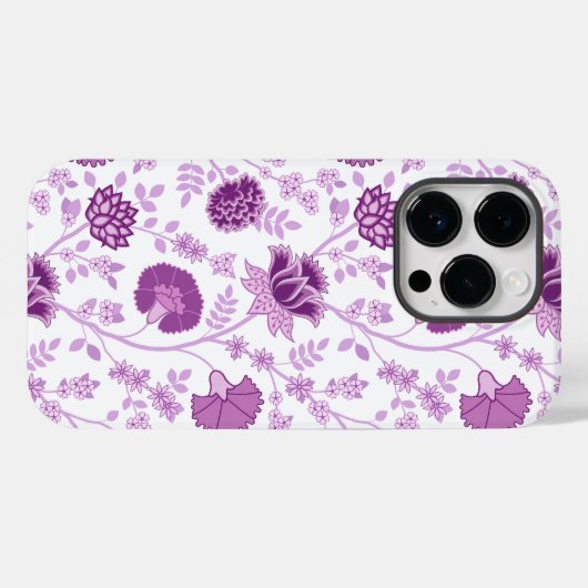 Jacobean Floral Big Pattern Pinks op wit Case-Mate iPhone Case (Achterkant (horizontaal))