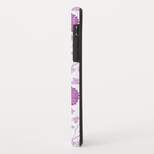 Jacobean Floral Big Pattern Pinks op wit Case-Mate iPhone Case (Achterkant/links)