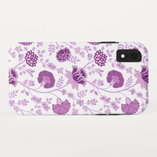 Jacobean Floral Big Pattern Pinks op wit Case-Mate iPhone Case (Achterkant (horizontaal))