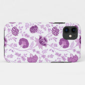 Jacobean Floral Big Pattern Pinks op wit Case-Mate iPhone Case (Achterkant (horizontaal))