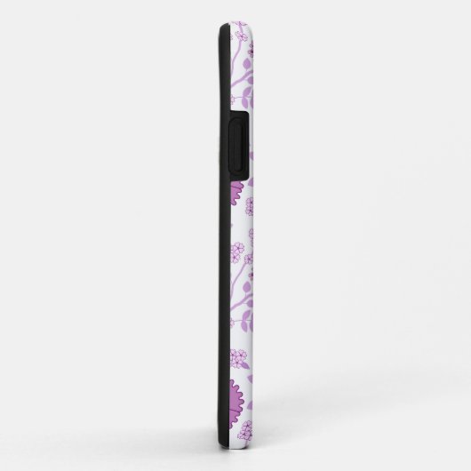 Jacobean Floral Big Pattern Pinks op wit Case-Mate iPhone Case (Achterkant/rechts)