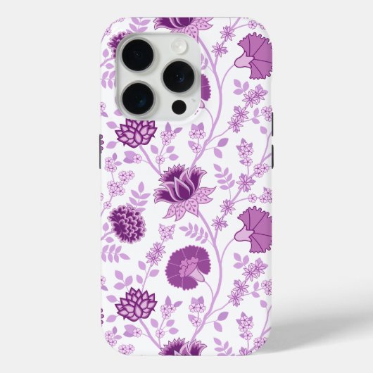 Jacobean Floral Big Pattern Pinks op wit Case-Mate iPhone Case (Achterkant)