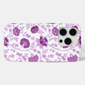 Jacobean Floral Big Pattern Pinks op wit Case-Mate iPhone Case (Achterkant (horizontaal))