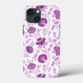 Jacobean Floral Big Pattern Pinks op wit Case-Mate iPhone Case (Achterkant)