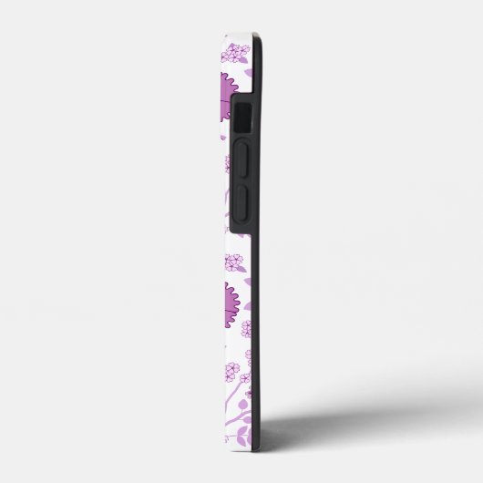 Jacobean Floral Big Pattern Pinks op wit Case-Mate iPhone Case (Achterkant / Links)