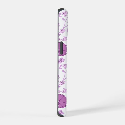 Jacobean Floral Big Pattern Pinks op wit iPhone 15 Case (Rechterkant)