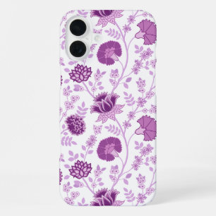 Jacobean Floral Big Pattern Pinks op wit iPhone 16 Plus Hoesje