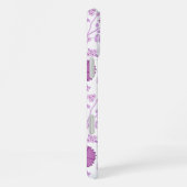 Jacobean Floral Big Pattern Pinks op wit iPhone Hoesje (Rechterkant)