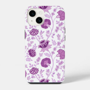 Jacobean Floral Big Pattern Pinks op wit iPhone 14 Hoesje
