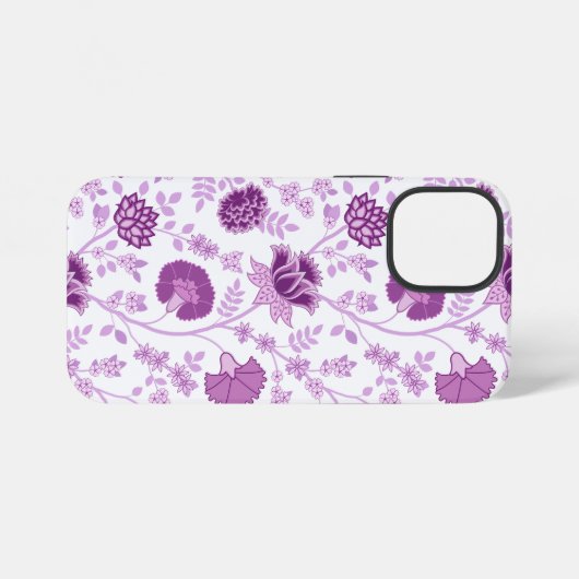Jacobean Floral Big Pattern Pinks op wit iPhone Hoesje (Achterkant horizontaal)