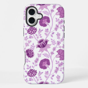 Jacobean Floral Big Pattern Pinks op wit iPhone 16 Plus Hoesje