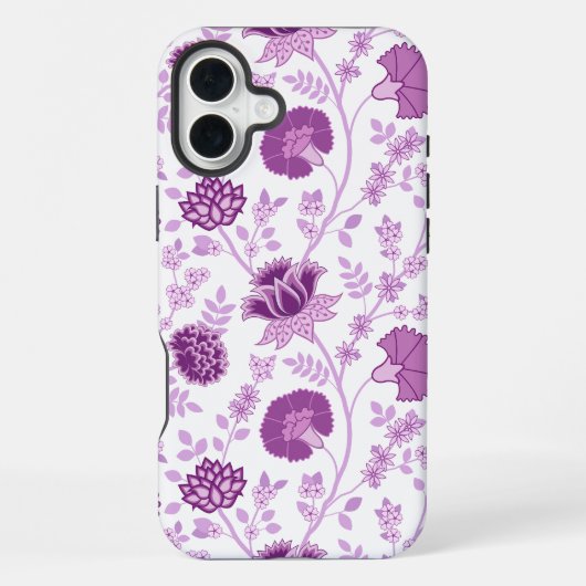 Jacobean Floral Big Pattern Pinks op wit iPhone Hoesje (Achterkant)