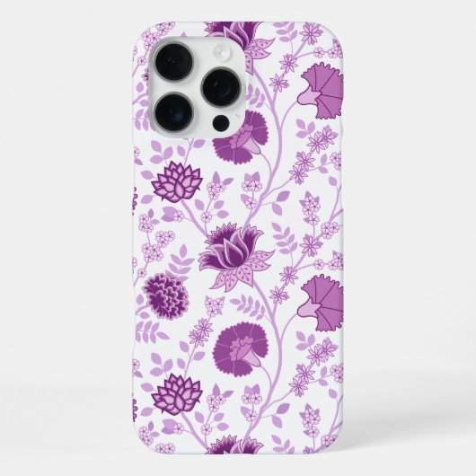 Jacobean Floral Big Pattern Pinks op wit iPhone Hoesje (Achterkant)