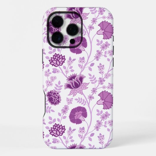 Jacobean Floral Big Pattern Pinks op wit iPhone Hoesje (Achterkant)