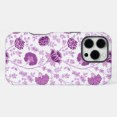 Jacobean Floral Big Pattern Pinks op wit iPhone Hoesje (Achterkant horizontaal)
