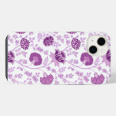 Jacobean Floral Big Pattern Pinks op wit iPhone Hoesje (Achterkant horizontaal)