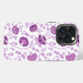 Jacobean Floral Big Pattern Pinks op wit iPhone Hoesje (Achterkant horizontaal)