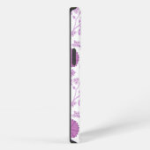 Jacobean Floral Big Pattern Pinks op wit iPhone Hoesje (Rechterkant)