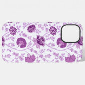 Jacobean Floral Big Pattern Pinks op wit iPhone Hoesje (Achterkant horizontaal)