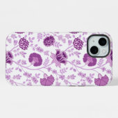Jacobean Floral Big Pattern Pinks op wit iPhone Hoesje (Achterkant horizontaal)