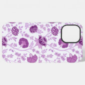 Jacobean Floral Big Pattern Pinks op wit iPhone Hoesje (Achterkant horizontaal)