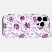 Jacobean Floral Big Pattern Pinks op wit iPhone Hoesje (Achterkant horizontaal)