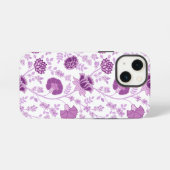 Jacobean Floral Big Pattern Pinks op wit iPhone Hoesje (Achterkant horizontaal)