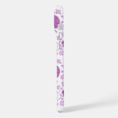 Jacobean Floral Big Pattern Pinks op wit iPhone Hoesje (Linkerkant)