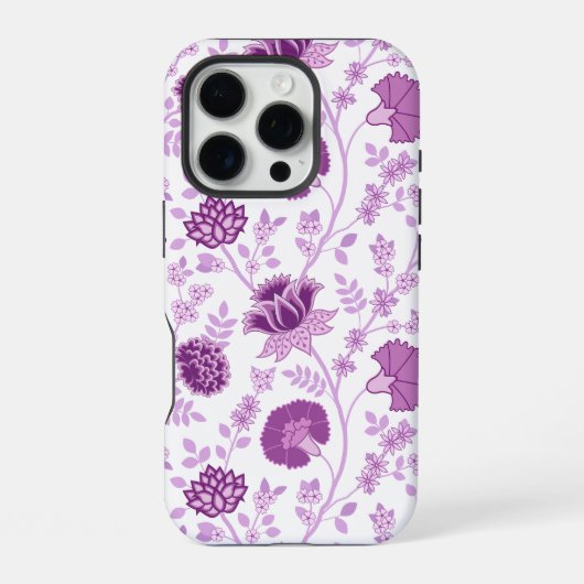 Jacobean Floral Big Pattern Pinks op wit iPhone Hoesje (Achterkant)