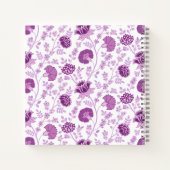 Jacobean Floral Big Pattern Pinks op wit Notitieboek (Achterkant)
