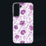Jacobean Floral Big Pattern Pinks op wit Samsung Galaxy Hoesje<br><div class="desc">Jacobean stijl bloemenoppervlak patroon ontwerp in contrasterende roze op een witte achtergrond.</div>