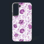 Jacobean Floral Big Pattern Pinks op wit Samsung Galaxy Hoesje<br><div class="desc">Jacobean stijl bloemenoppervlak patroon ontwerp in contrasterende roze op een witte achtergrond.</div>
