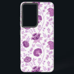 Jacobean Floral Big Pattern Pinks op wit Samsung Galaxy Hoesje<br><div class="desc">Jacobean stijl bloemenoppervlak patroon ontwerp in contrasterende roze op een witte achtergrond.</div>