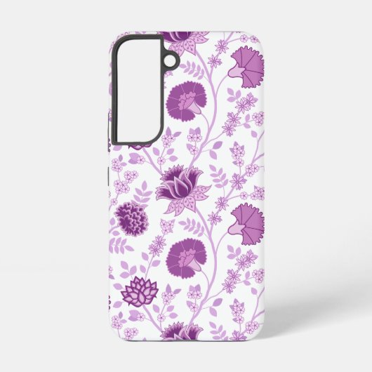Jacobean Floral Big Pattern Pinks op wit Samsung Galaxy Hoesje (Achterkant)