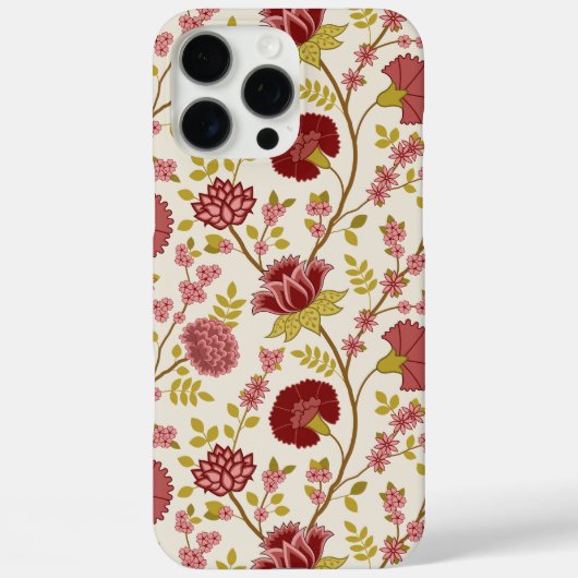 Jacobean Floral Big Pattern Reds Pinks Gold Cream Case-Mate iPhone Case (Achterkant)