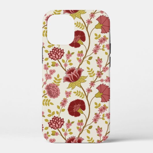 Jacobean Floral Big Pattern Reds Pinks Gold Cream Case-Mate iPhone Case (Achterkant)
