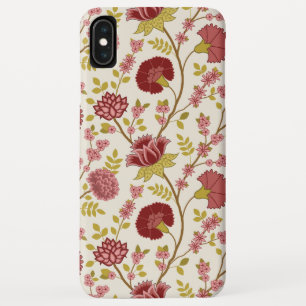 Jacobean Floral Big Pattern Reds Pinks Gold Cream Case-Mate iPhone Case
